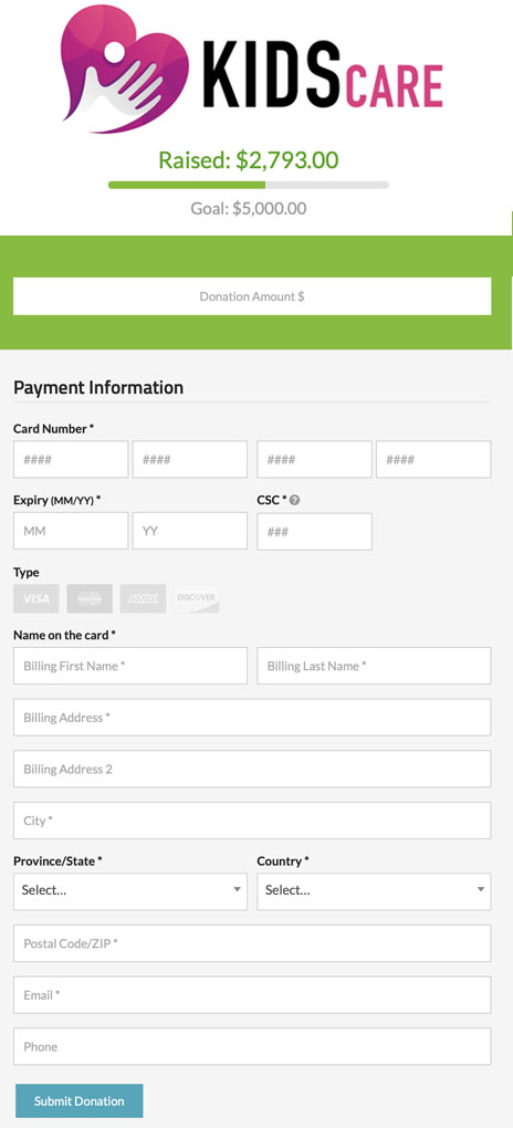 Donation form example